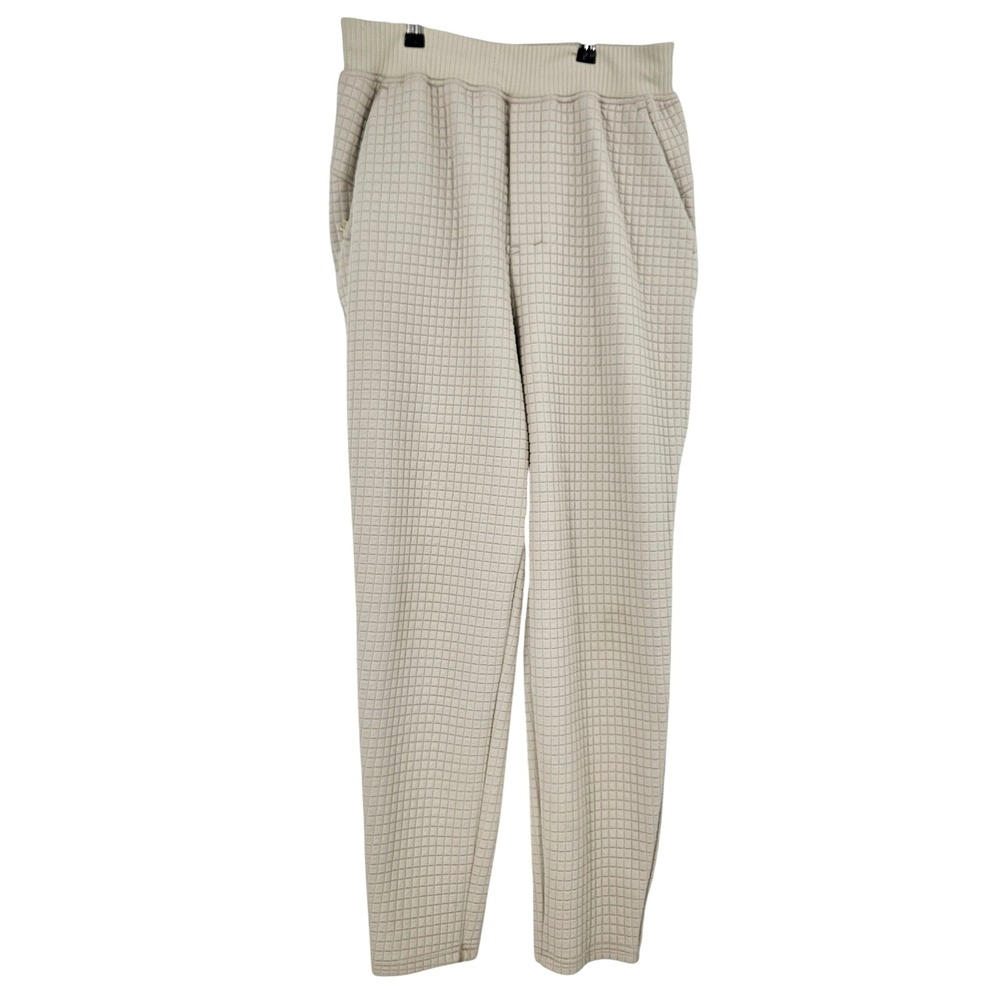 Lululemon Lab Textured Grid Jogger Pants Beige Quilted Tapered Casual Women 8